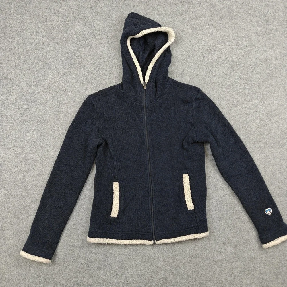 Kuhl Jacket Kids‎ 12 Blue Fleece Hooded Full Zip Lined Pockets Casual Warm
